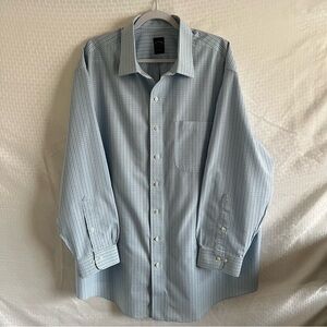 Brooks Brothers Non-Iron Long Sleeve Button Up Shirt Blue Plaid Size 19 34/35